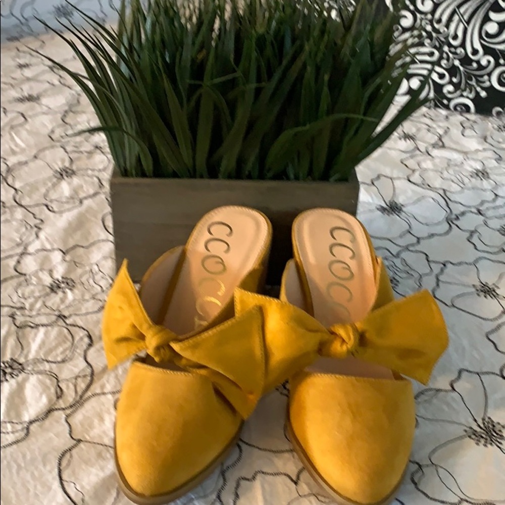 Marigold Yellow Suede Heels